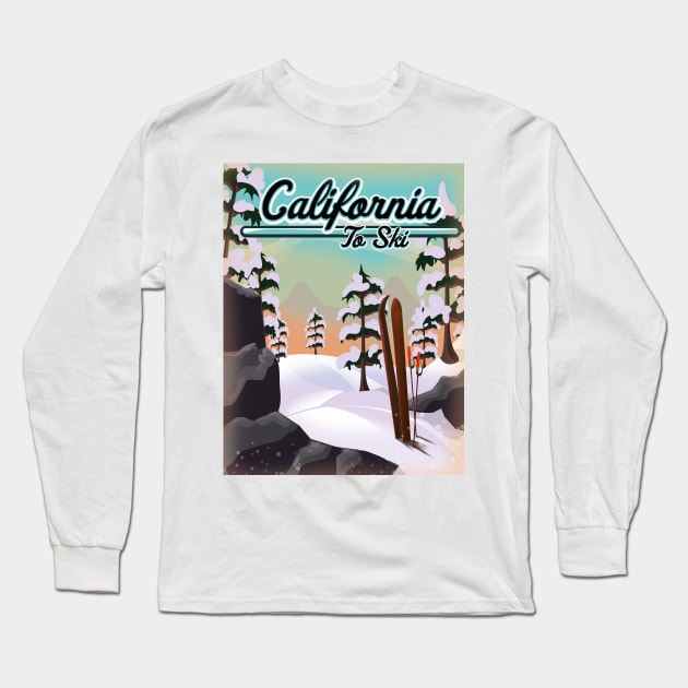 California To Ski Long Sleeve T-Shirt by nickemporium1